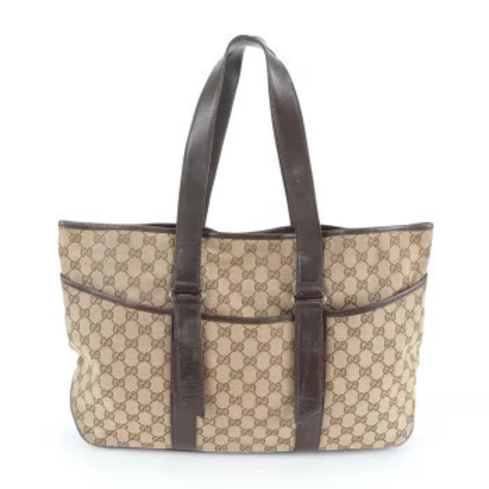 Gucci Joy GG Canvas Leather Tote Bag 2Way Briefcase Shoulder Bag Brown